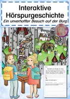Vista previa - Hojas de trabajo - Hörspurgeschichte: Im Mittelalter - Besuch auf der Burg (en alemán) - Portada