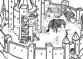 Vista previa - Hojas de trabajo - Hörspurgeschichte: Im Mittelalter - Besuch auf der Burg (en alemán) - página 2