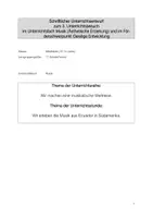 Vorschau - Stundenentwürfe - Unterrichtsentwurf Musik: Eine musikalische Weltreise - Seite 1