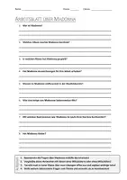 Vorschau - Arbeitsblätter - AB mit Fragen zum Thema "Madonna" + Lösungsblatt + Mindmap + Infografik - Deckblatt