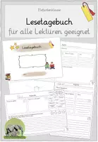 Vorschau - Arbeitsblätter - Lesetagebuch für alle Lektüren geeignet (Klasse 3-8) - Deckblatt