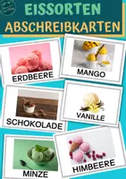 Vorschau - Fördermaterial/Inklusion - Abschreibkarten: Eissorten - Deckblatt