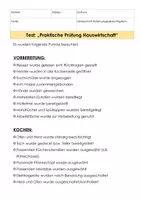 Vorschau - Test - Checkliste Kochen Praktische Prüfung Rückmeldebogen - Deckblatt