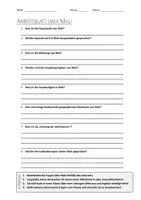 Vorschau - Arbeitsblätter - AB mit Fragen zum Thema "Mali" + Lösungsblatt - Deckblatt
