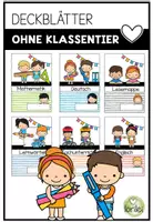 Vorschau - Poster - Deckblätter ohne Klassentier – Schnellhefter & Vorlagen für Grundschule - Deckblatt