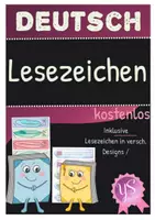 Vorschau - Mal- und Bastelvorlagen - Deutsch: Lesezeichen gratis / kostenlos - Deckblatt