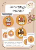 Vorschau - Mal- und Bastelvorlagen - Geburtstagskalender - Affenklasse - Deckblatt