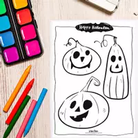 anteprima - Materiale per pittura e bricolage - Colori Spettrali e Creatività: Il Set di Pagine da Colorare di Halloween che Incanta i Piccoli Artisti! - Pagina 1