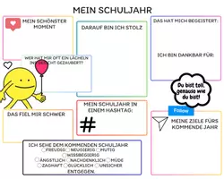Vorschau - Anderer Materialtyp - Mein Schuljahr - bester Moment - Hashtag - Ziele - Seite 1