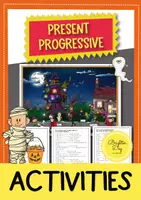 Vista previa - Hojas de trabajo - Present Progressive / Present Continuous - Describing Pictures (inglés) - Portada