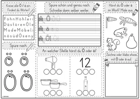 Vorschau - Stundenentwürfe - Mini-Lapbook | Buchstabe Ö / ö | Umlaute - Seite 1