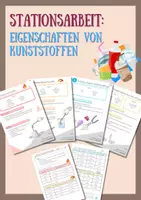 Vorschau - Arbeitsblätter - Stationsarbeit: Eigenschaften von Kunststoffen - Entwurf - Deckblatt