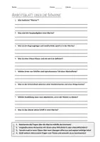 Vorschau - Arbeitsblätter - AB mit Fragen zum Thema "Marine" + Lösungsblatt - Deckblatt