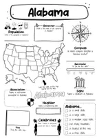 Vorschau - Arbeitsblätter - Alabama Fact Sheet - USA State (english) - Seite 1
