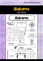 Vorschau - Arbeitsblätter - Alabama Fact Sheet - USA State (english) - Deckblatt