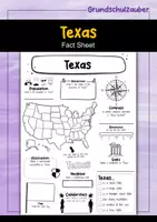 Vorschau - Arbeitsblätter - Texas Fact Sheet - USA State (english) - Deckblatt