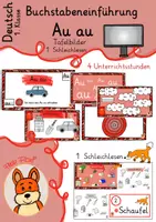 Vorschau - Arbeitsblätter - Buchstabeneinführung Au au - digitale Tafelbilder + Schleichlesen - Deckblatt