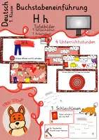 Vorschau - Arbeitsblätter - Buchstabeneinführung H h - digitale Tafelbilder + AB + Schleichdiktat - Deckblatt