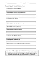 Vorschau - Arbeitsblätter - AB mit Fragen zum Thema "Mauritius" + Lösungsblatt - Deckblatt