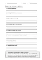 Vorschau - Arbeitsblätter - AB mit Fragen zum Thema "Mäuse" + Lösungsblatt - Deckblatt