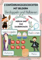 Vorschau - Stundenentwürfe - Einführung Verdopplung und Halbieren - Einführungsgeschichte plus Bilder - verdoppeln und halbieren - Deckblatt