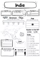 Vorschau - Arbeitsblätter - India fact sheet (english) - Seite 1