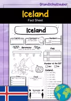 Vorschau - Arbeitsblätter - Iceland fact sheet (english) - Deckblatt