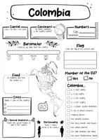 Vorschau - Arbeitsblätter - Colombia fact sheet (english) - Seite 1