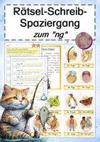 Vista previa - Hojas de trabajo - Rätsel-Schreibspaziergang zum ng - adivinador - escribir paseo en alemán - Portada