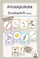 Vorschau - Poster - Anlautplakate - Druckschrift (pastellfarben, Zebra - Reihenfolge) - Deckblatt