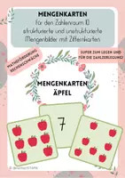 Vorschau - Spiele - Mengenkarten Äpfel ZR10 - strukturierte und unstrukturierte Mengenbilder mit Ziffernkarten - ZAHLZERLEGUNG - Deckblatt