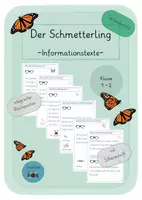 Vorschau - Poster - Informationstexte zu dem Schmetterling - mit Silbenschrift - Deckblatt