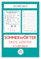 Vorschau - Arbeitsblätter - Erste Wörter schreiben. Thema: Sommer - Deckblatt