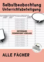 Vorschau - Arbeitsblätter - Selbstbeobachtung Unterrichtsbeteiligung editierbar - Deckblatt