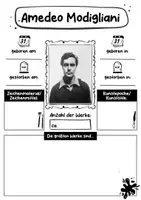 Vorschau - Arbeitsblätter - Amedeo Modigliani Künstler Steckbrief - Seite 1