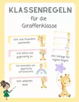 Vorschau - Poster - Klassenregeln für die Giraffenklasse - Deckblatt