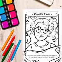 anteprima - Materiale per pittura e bricolage - Icone di Coraggio: Pagine da Colorare di Rosa Parks e Claudette Colvin per Bambini della Scuola Primaria - Pagina 2