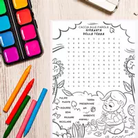 anteprima - Giochi - Scheda da scaricare con gioco "Caccia alle Parole" sulla Giornata della Terra per bambini delle scuole elementari - Pagina 1