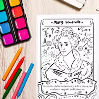 anteprima - Materiale per pittura e bricolage - Donne nella matematica | Set di pagine da colorare di Mary Somerville e Ada Lovelace per bambini della scuola primaria - Pagina 1