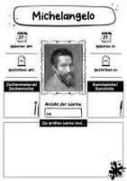 Vorschau - Arbeitsblätter - Michelangelo Künstler Steckbrief - Seite 1