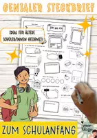 Vorschau - Arbeitsblätter - Ein kreativer Steckbrief für den Schulstart für ältere Schüler! - Deckblatt
