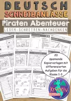 Vorschau - Stationenlernen - Lesen Schreiben Nachdenken Piraten - Leseförderung #coolschoolsale - Deckblatt