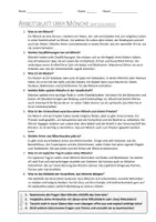 Vorschau - Arbeitsblätter - AB mit Fragen zum Thema "Mönche" + Lösungsblatt - Seite 1