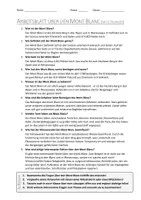 Vorschau - Arbeitsblätter - AB mit Fragen zum Thema "Mont Blanc" + Lösungsblatt - Seite 1