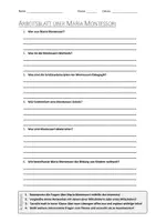 Vorschau - Arbeitsblätter - AB mit Fragen zum Thema "Maria Montessori" + Lösungsblatt + Infografik - Deckblatt