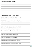 Vorschau - Arbeitsblätter - Bildbeschreibung "Auf dem Spielplatz" dreifach differenziert - DaZ / DaF / Deutsch - Seite 2