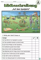 Vorschau - Arbeitsblätter - Bildbeschreibung "Auf dem Spielplatz" dreifach differenziert - DaZ / DaF / Deutsch - Seite 3
