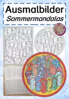 Vorschau - Mal- und Bastelvorlagen - Sommer Mandalas Ausmalbilder Malvorlagen - Deckblatt