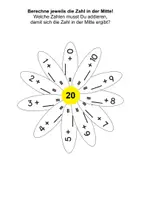 Vorschau - Arbeitsblätter - Zahlen-Blume: Addieren von 10 bis 100 - Seite 1