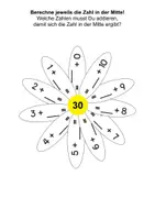 Vorschau - Arbeitsblätter - Zahlen-Blume: Addieren von 10 bis 100 - Seite 2